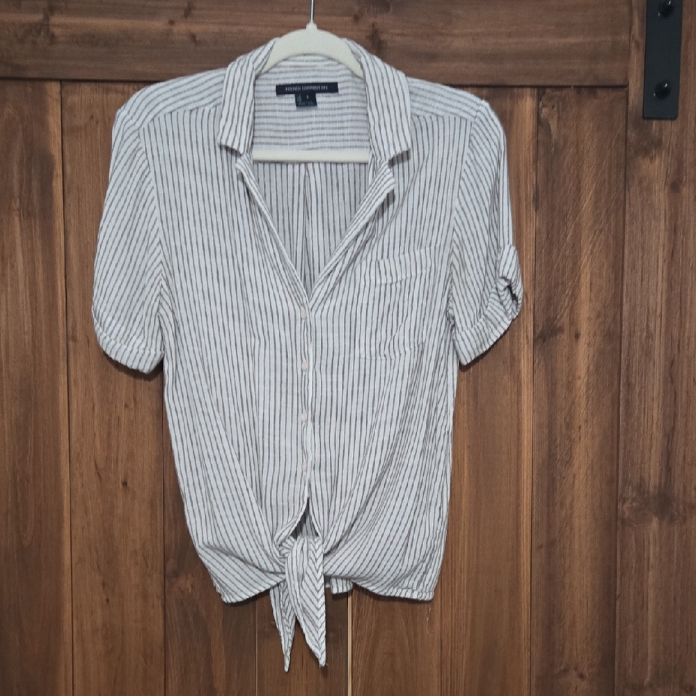 French Connection Beige Striped Shirt